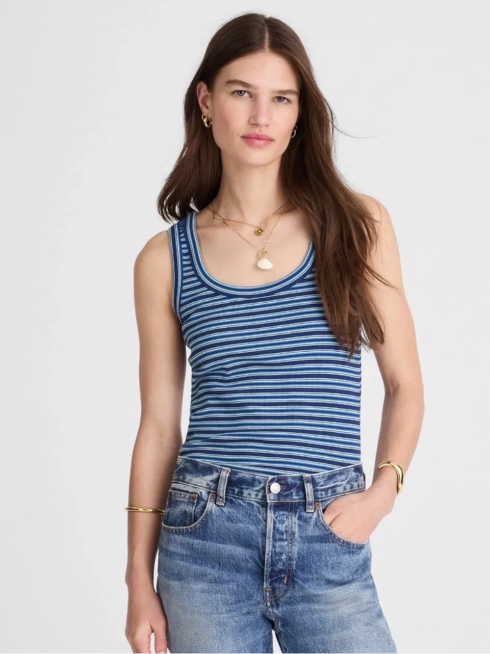 Madewell Cotton Ribbed Striped Tank